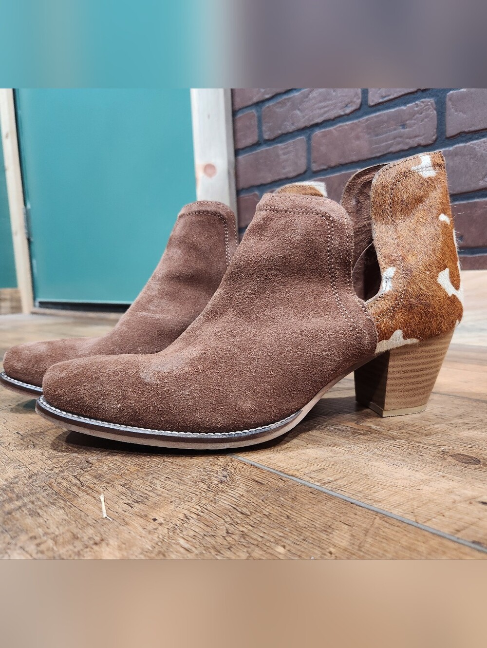 Roper Suede & Cowhide Dress Boots Womens 11